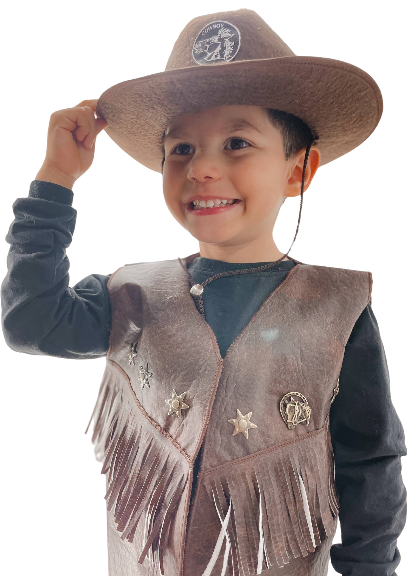 Colete Cowboy Marrom Infantil