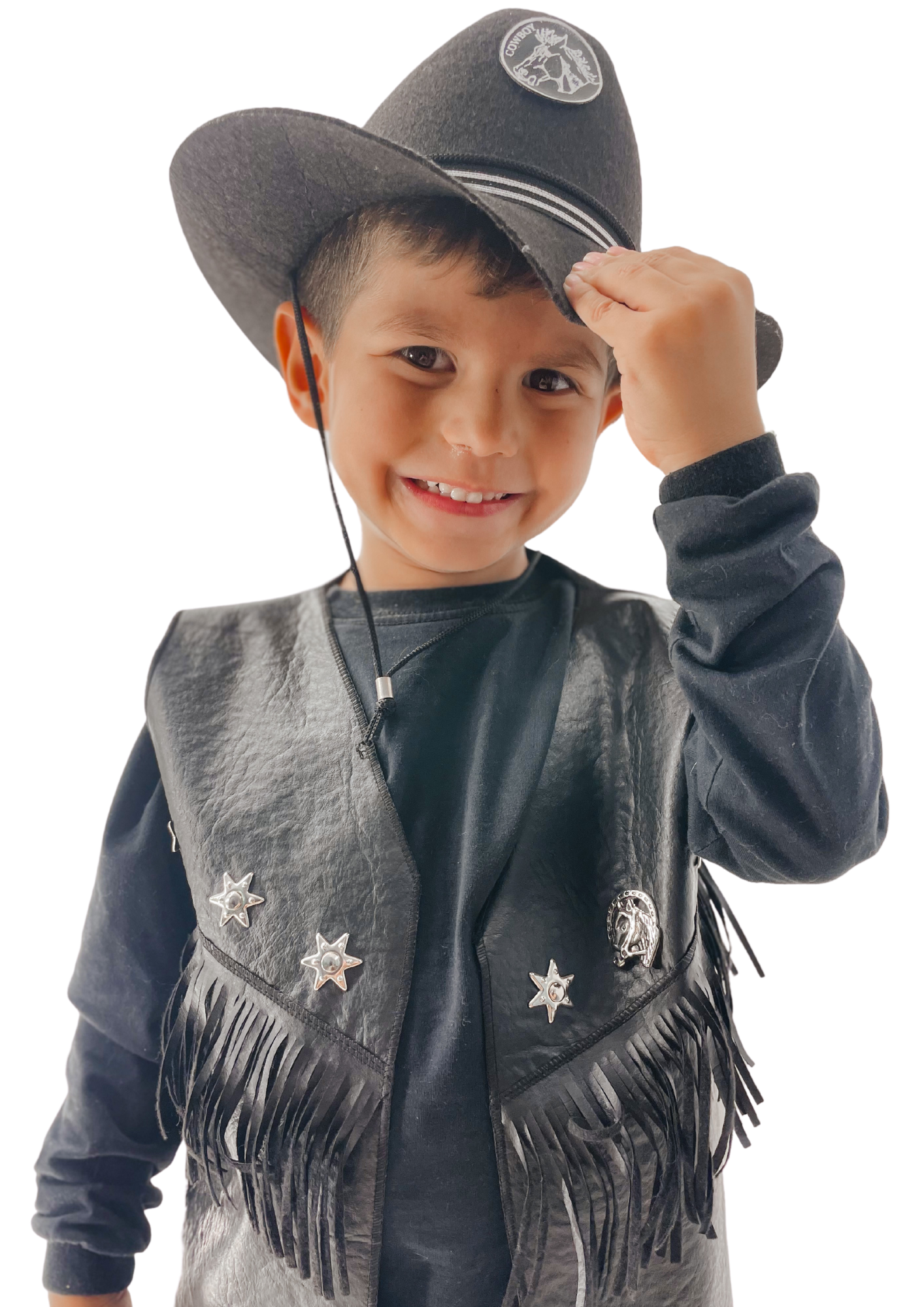 Colete Cowboy Preto Infantil.